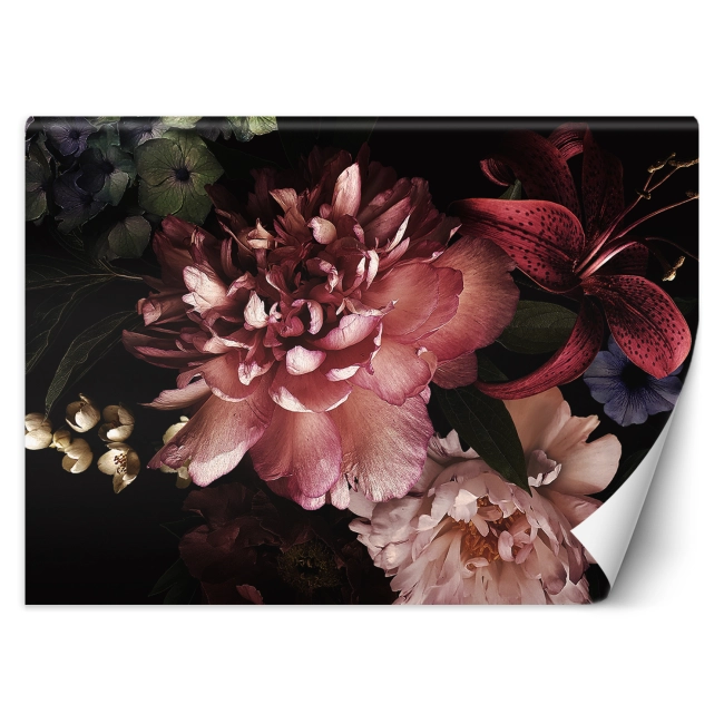Fototapeta Kwiaty 3D na ciemnym tle na wymiar kolekcja PRESTIGE